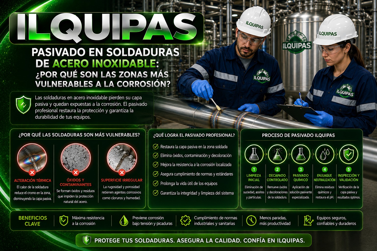 Pasivado en soldaduras de acero inoxidable: ¿Por qué son las zonas más vulnerables a la corrosión?